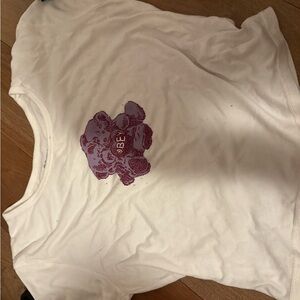 White T-Shirt with Purple Graphic
